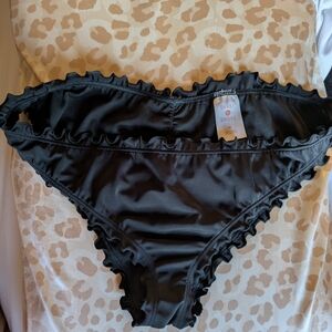 Shade & Shore Black Ruffle Bikini Bottom